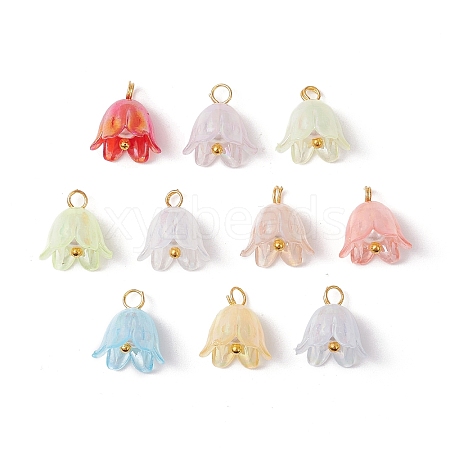 Lily Flower Charms PALLOY-JF02542-01-1