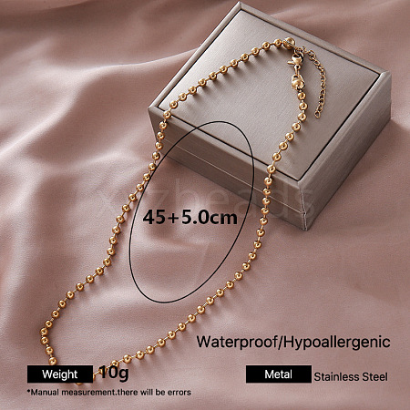 European 304 Stainless Steel Ball Chain Necklaces for Women OE0950-3-1