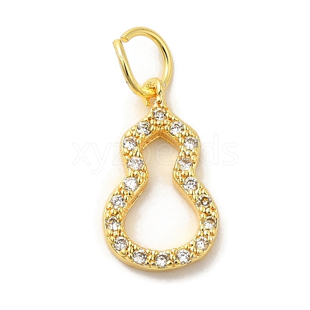 Brass Micro Pave Cubic Zirconia Charms KK-C072-46G-1