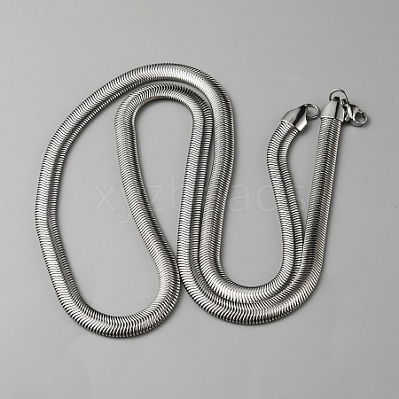 Titanium Steel Flat Snake Chain Necklace for Men Women NJEW-TAC0007-10-1