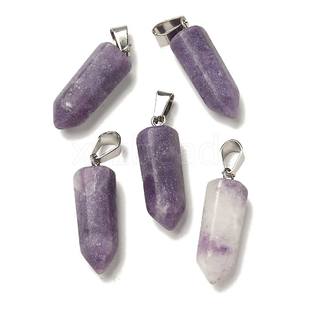 Natural Lepidolite Pendants G-Z067-07P-15-1