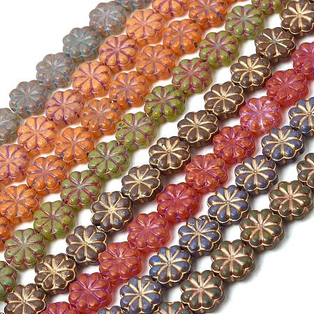 Painted Glass Beads Strands GLAA-Z021-17-1