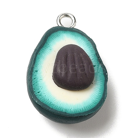 Opaque Resin Fruit Pendants RESI-G069-04B-1