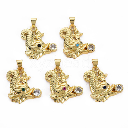 Brass Micro Pave Cubic Zirconia Pendants KK-Q283-053-NR-1