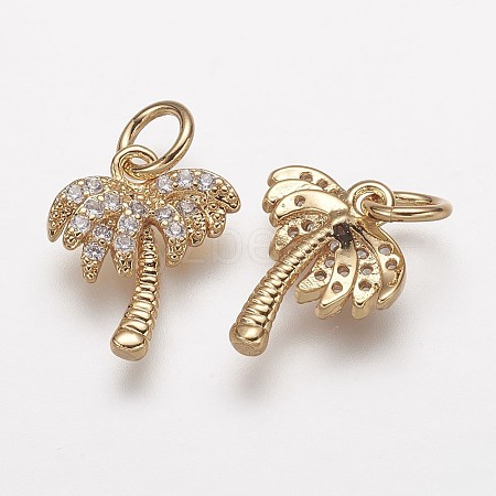 Brass Micro Pave Grade AAA Cubic Zirconia Charms X-ZIRC-K059-11G-NR-1