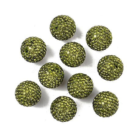 Grade A Rhinestone Pave Disco Ball Beads RB-Q105-3-1