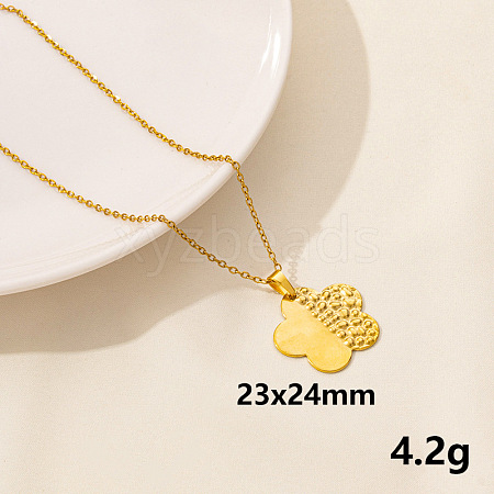 304 Stainless Steel Flower Pendant Necklace for Women SM6724-6-1
