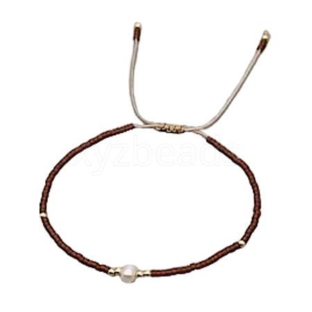 Adjustable Glass Seed Bead Braided Bead Bracelets for Women VT9382-20-1