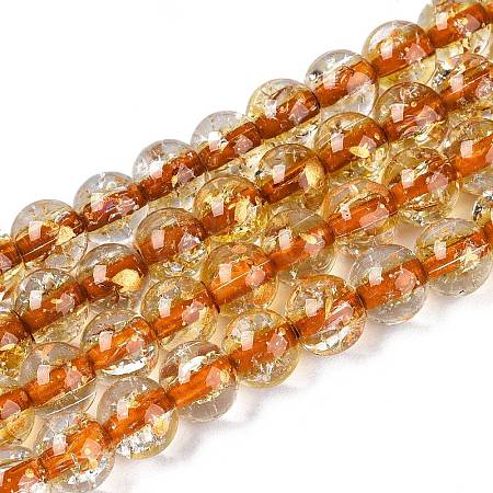 Crackle Transparent Glass Beads Strands X1-GLAA-N030-8mm-01G-1