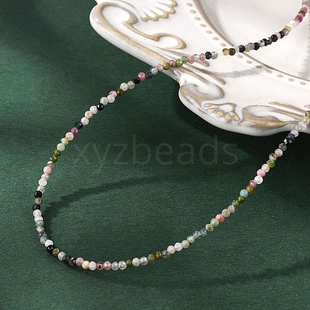 Natural Tourmaline Beaded Necklaces NJEW-JN02492-08-1