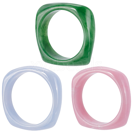 3Pcs 3 Colors Acrylic Bangles BJEW-UN0001-72B-1