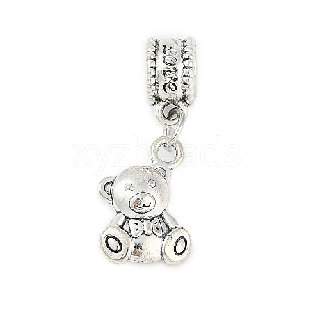 Rack Plating Brass European Dangle Charms KK-R200-09AS-01-1