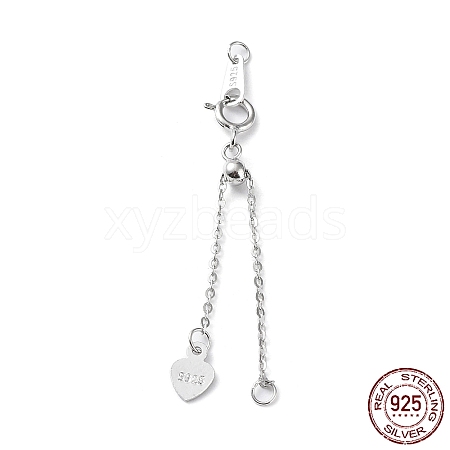 Rhodium Plated 925 Sterling Silver Chain Extenders STER-G036-20P-1
