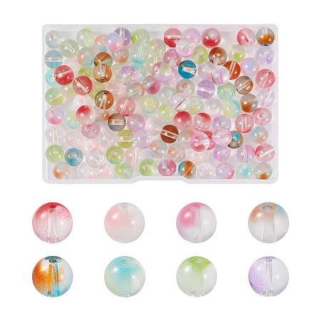 120Pcs 8 Colors Transparent Glass Beads GLAA-CW0001-05-1