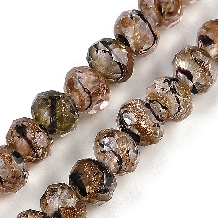 Handmade Gold Sand Lampwork Beads Strands LAMP-T007-13F-1