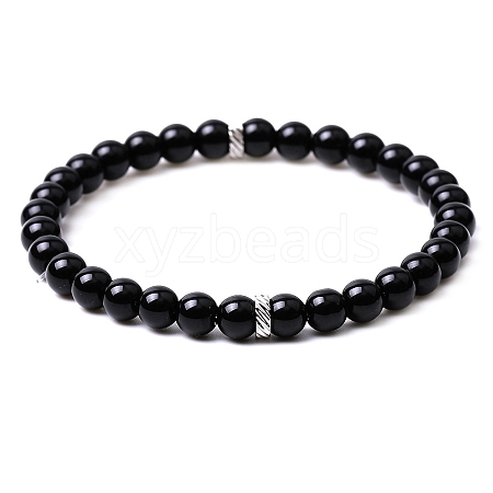 Natural Mixed Gemstone Beaded Stretch Bracelets for Men PW-WGAE28D-02-1