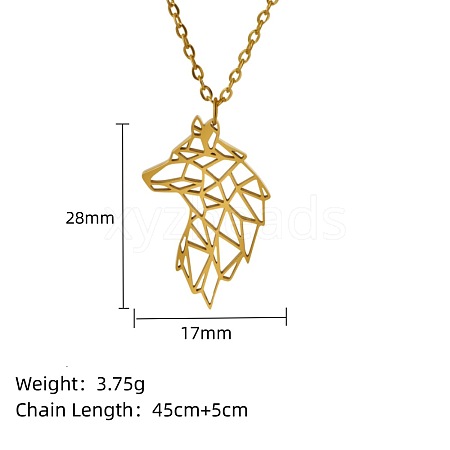 Stainless Steel Geometric Artistic Hollow Animal Pendant Necklaces JK0174-9-1