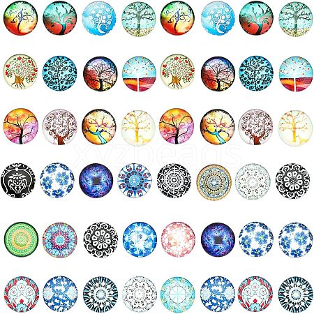 CHGCRAFT 48Pcs 2 Style Glass Cabochons GGLA-CA0001-04-1