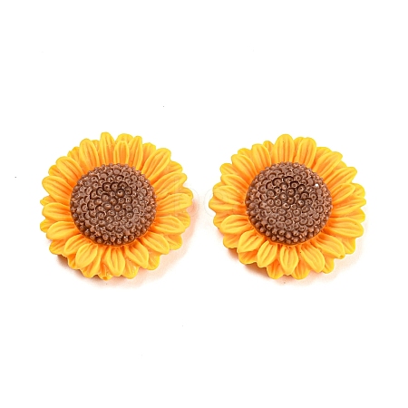 Opaque Resin Flower Cabochons RESI-H151-05A-1