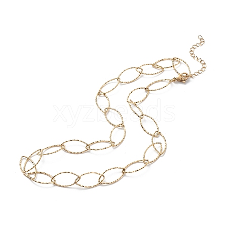 Ion Plating(IP) 304 Stainless Steel Horse Eye Link Chain Necklace for Men Women STAS-B039-02G-1