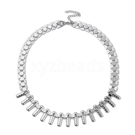 Non-Tarnish 304 Stainless Steel Bib Necklaces for Men NJEW-Q340-07P-1