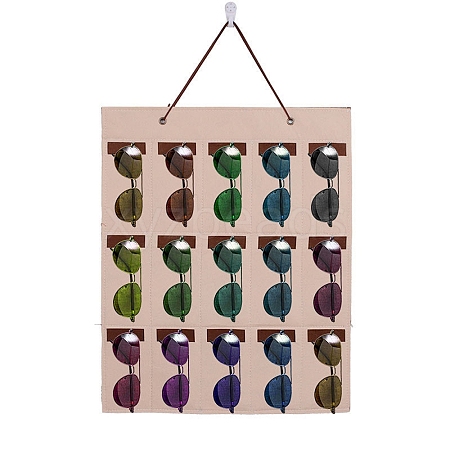 15 Grids Felt Hanging Jewely Sunglassed Organizer Display Rolls for Eyeglass PW-WG0EF5C-03-1