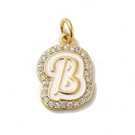 Brass Micro Pave Cubic Zirconia Pendants KK-K354-02G-B-1