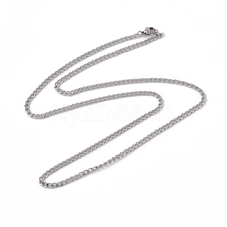 201 Surgical Stainless Steel Curb Chain Necklace for Women Men NJEW-P268-A38-1X5-1