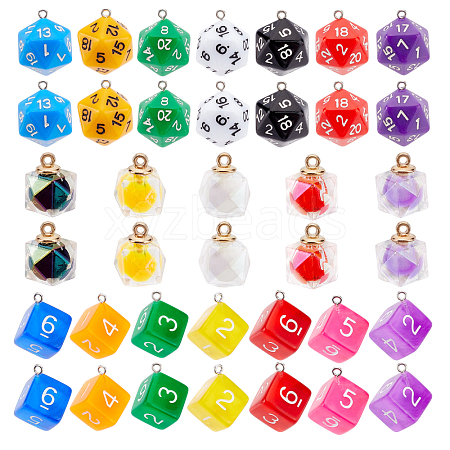   30Pcs 3 Style Acrylic Pendants OACR-PH0001-82-1