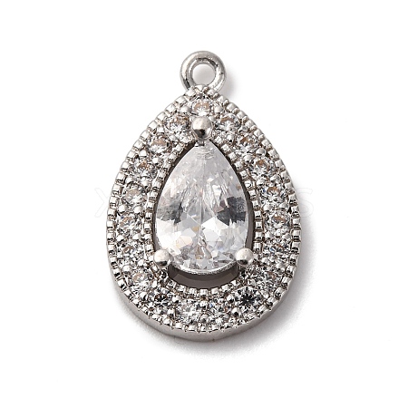 Brass Micro Pave Cubic Zirconia Pendants KK-F895-11P-1