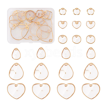 24Pcs 6 Style Natural Capiz Shell Charms SSHEL-TA0001-06-1