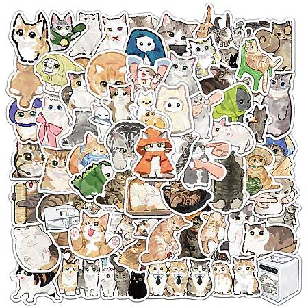 77 Pieces Adorable Hand-Painted WaterColor Cat Stickers AJEW-R002-07A-1