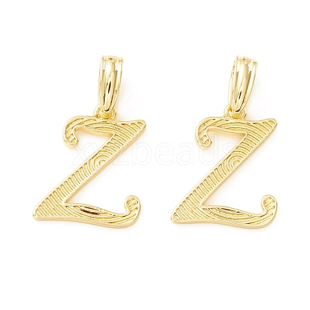 Rack Plating Eco-Friendly Brass Letter Pendants KK-K265-02G-Z-1