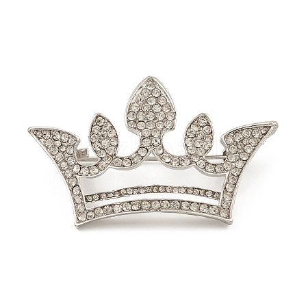 Rhinestone Crown Brooch Pin JEWB-Q030-06P-1