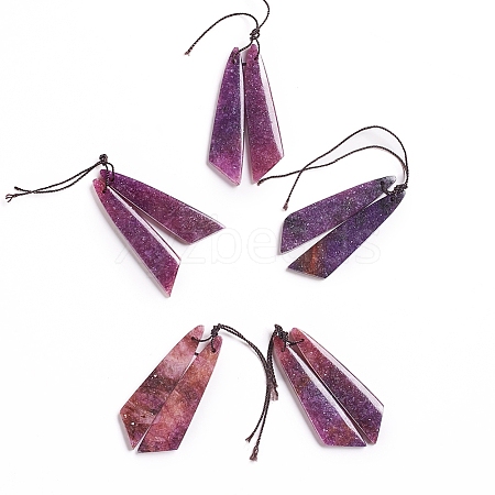 Natural Lepidolite/Purple Mica Stone Pendants X-G-G827-04O-1