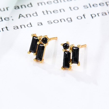 Cubic Zirconia Rectangle Stud Earrings GZ2843-9-1