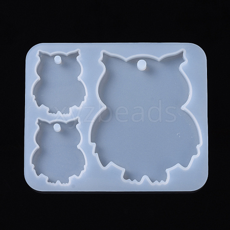 Owl Pendant Silhouette Silicone Molds X-DIY-I026-23-1