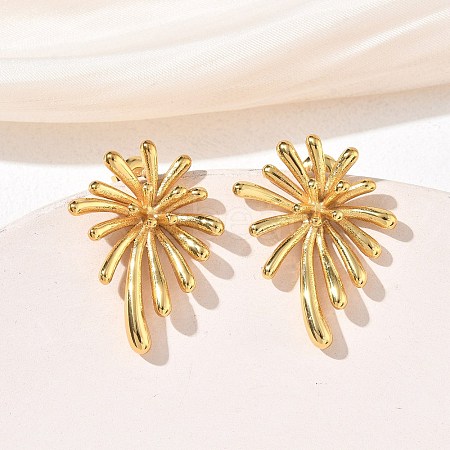 304 Stainless Steel Stud Earrings for Women EJEW-K333-19G-1