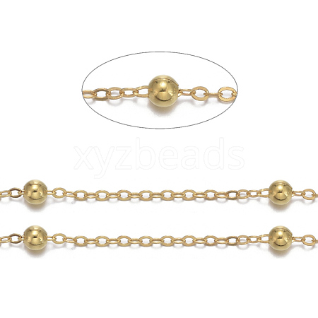 Brass Flat Oval Cable Chains CHC018Y-G-1