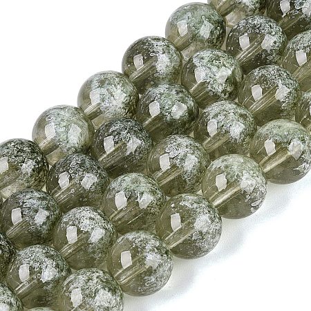 Transparent Half Spray Painted Glass Beads Strands LS-GLAA-Q110-02A-05-1