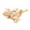 Christmas Alloy Crystal Rhinestone & Plastic Pearl Deer Brooch for Women JEWB-M043-14KCG-2