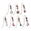 Christmas Theme Alloy Hook Bookmarks AJEW-JK00338-1