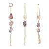 Elecrelive 3Pcs 3 Style Irregular Gemstone Hanging Pendant Decoration HJEW-EL0001-08-1