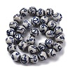 Handmade Blue and White Porcelain Beads Strands PORC-I027-01F-2