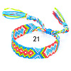 Cotton Braided Rhombus Pattern Cord Bracelet FIND-PW0013-003A-21-1