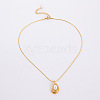 Elegant Titanium Steel with Imitation Pearl Teardrop Pendant Necklaces for Fashionable Women AJ2709-3