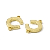 Rack Plating Brass Letter Connector Charms KK-C007-38G-C-3