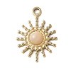304 Stainless Steel with Natural White Shell Pendants STAS-G353-03G-09-1