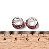 Polymer Clay Rhinestone European Large Hole Beads with Silver Color Plated Brass Cores FPDL-R002-10-4