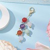 Round Natural Amethyst & Quartz & Malaysia Jade & Carnelian & White Jade Pendant Decorations HJEW-JM02693-4